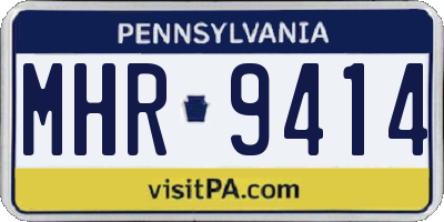 PA license plate MHR9414