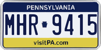 PA license plate MHR9415