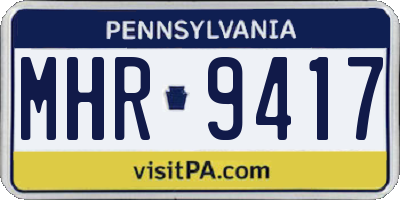 PA license plate MHR9417