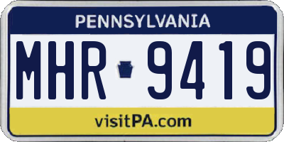 PA license plate MHR9419