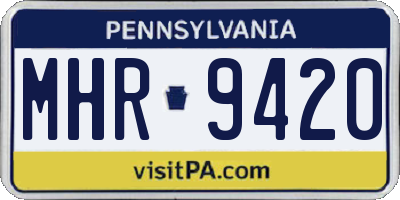 PA license plate MHR9420