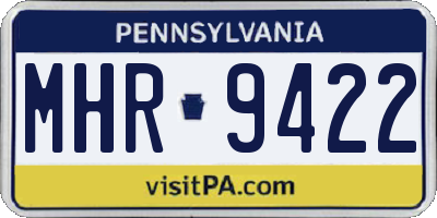 PA license plate MHR9422