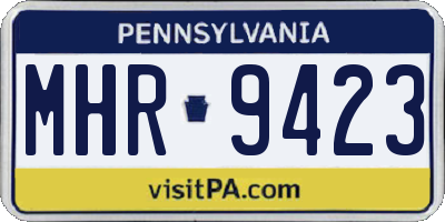 PA license plate MHR9423