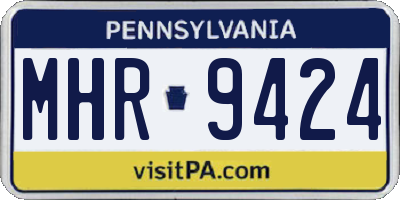 PA license plate MHR9424