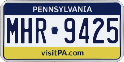 PA license plate MHR9425