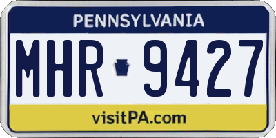 PA license plate MHR9427