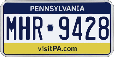 PA license plate MHR9428