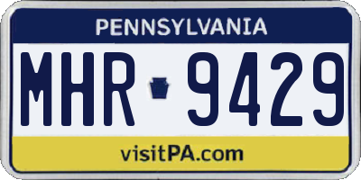 PA license plate MHR9429