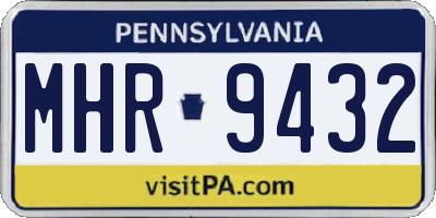 PA license plate MHR9432