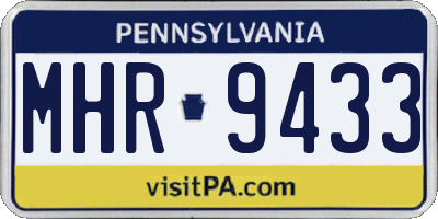 PA license plate MHR9433