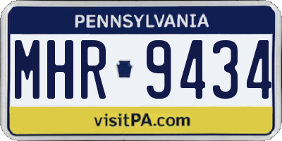 PA license plate MHR9434