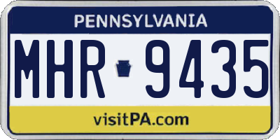PA license plate MHR9435