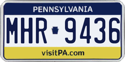 PA license plate MHR9436