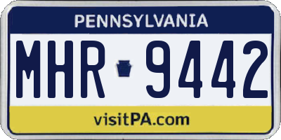 PA license plate MHR9442