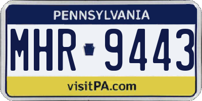 PA license plate MHR9443