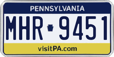 PA license plate MHR9451