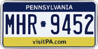 PA license plate MHR9452