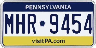 PA license plate MHR9454