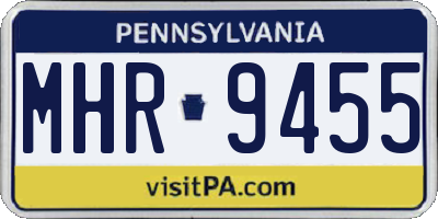 PA license plate MHR9455