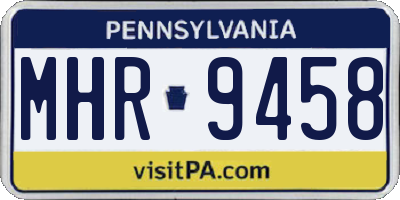 PA license plate MHR9458