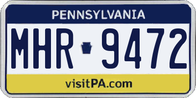 PA license plate MHR9472