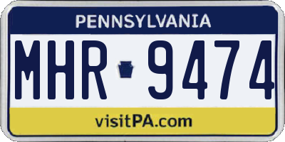 PA license plate MHR9474