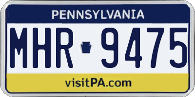 PA license plate MHR9475