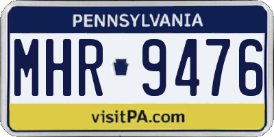 PA license plate MHR9476