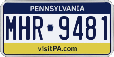 PA license plate MHR9481