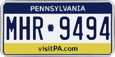 PA license plate MHR9494
