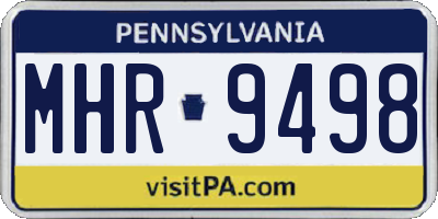 PA license plate MHR9498