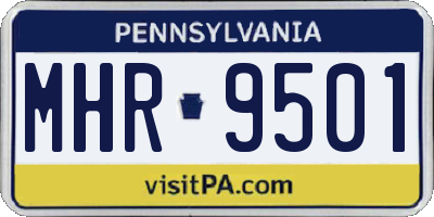 PA license plate MHR9501