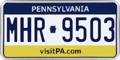 PA license plate MHR9503