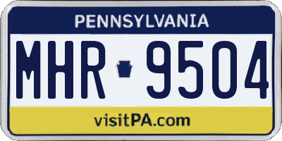 PA license plate MHR9504