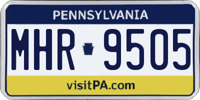 PA license plate MHR9505