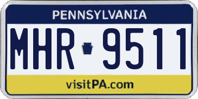 PA license plate MHR9511