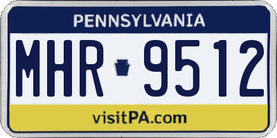 PA license plate MHR9512