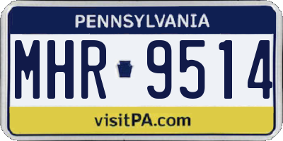 PA license plate MHR9514
