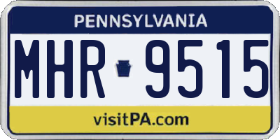 PA license plate MHR9515