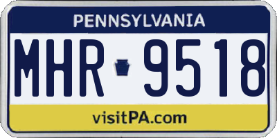 PA license plate MHR9518
