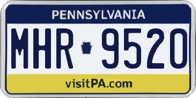 PA license plate MHR9520
