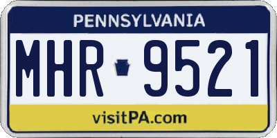 PA license plate MHR9521