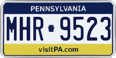 PA license plate MHR9523