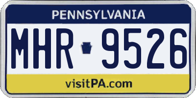 PA license plate MHR9526