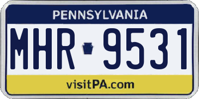 PA license plate MHR9531