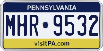 PA license plate MHR9532
