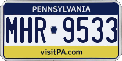 PA license plate MHR9533