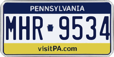PA license plate MHR9534