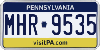 PA license plate MHR9535
