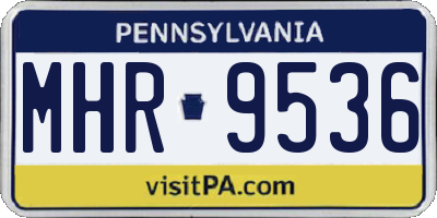 PA license plate MHR9536